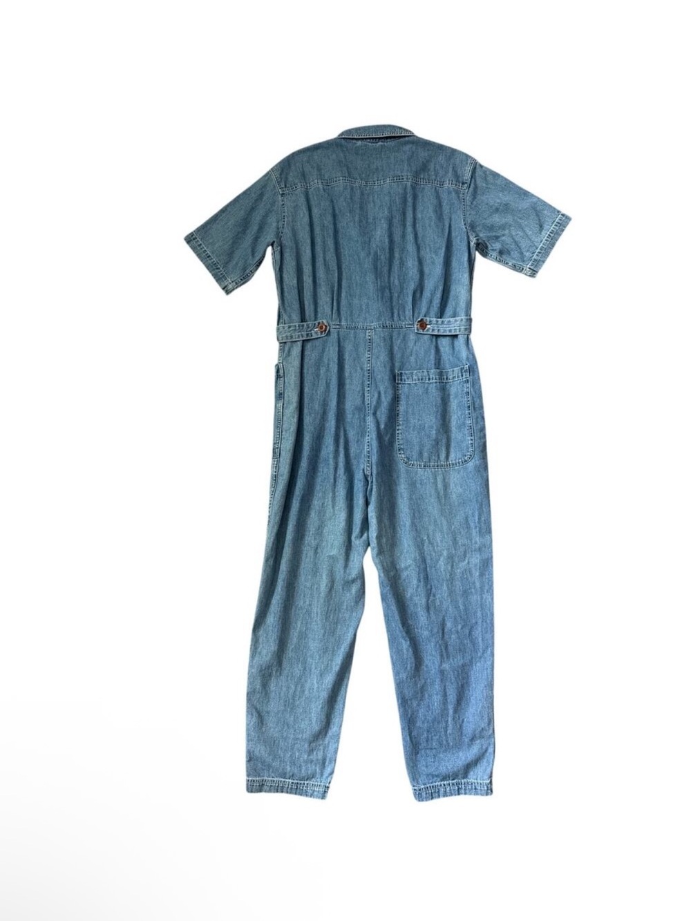 Alex Mill Standard Short Sleeve Denim Jumpsuit Coveralls Flight Suit Small - Picture 9 of 10